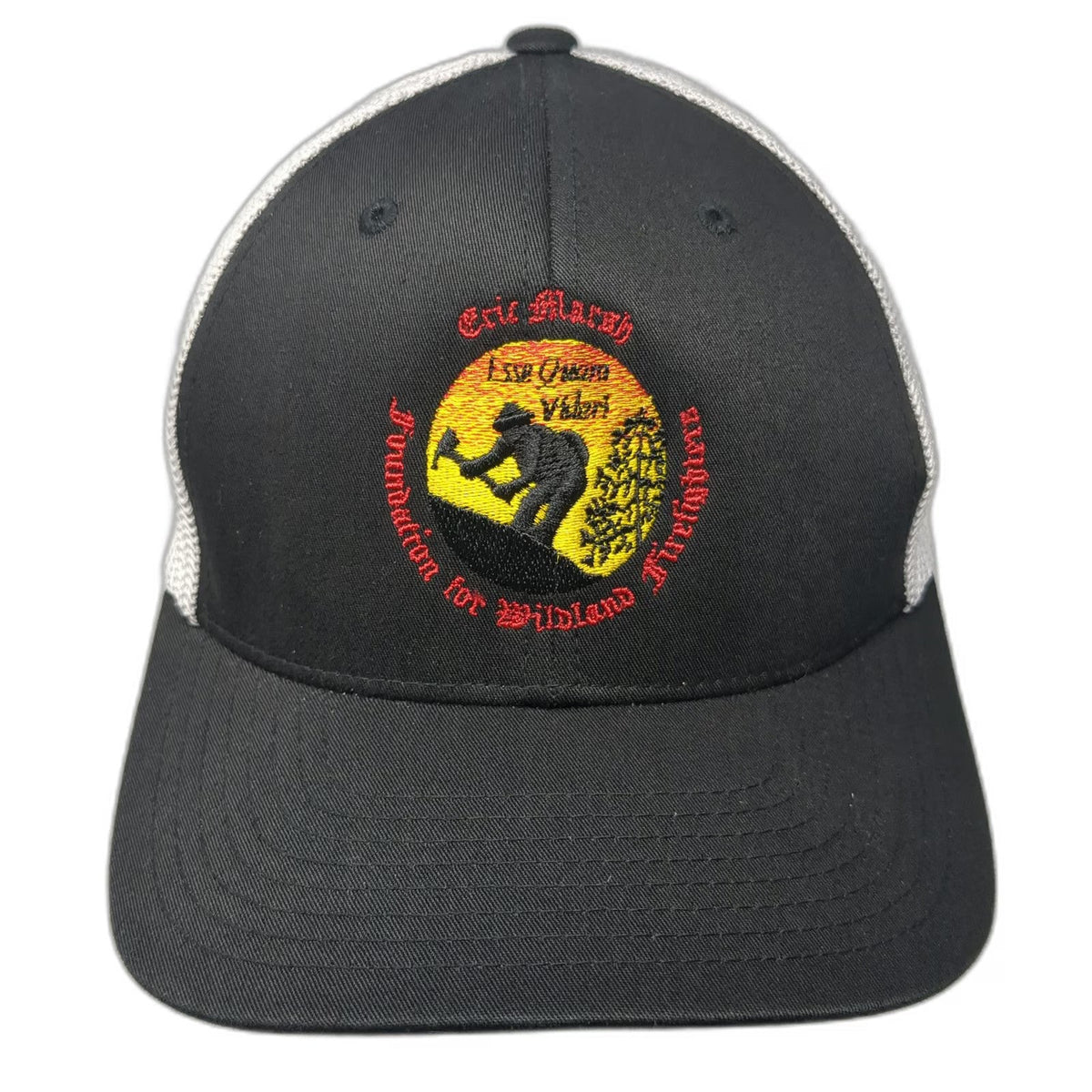 Flexfit Baseball Cap Black One Size Mesh Eric Marsh Foundation Firefighters Hat