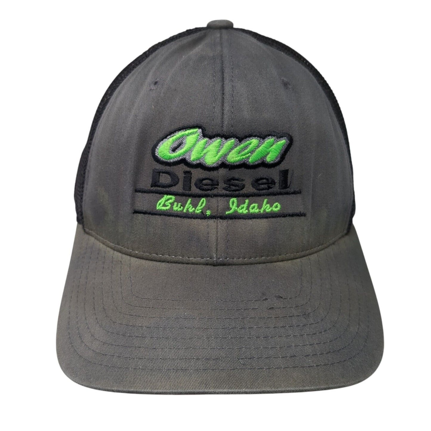 Owen Diesel Buhl Idaho Fitted Trucker Hat Gray L/XL Mesh Back Richardson