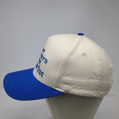 White Blue 5 Panel Hat One Size Montucky Cold Snacks Yeehaw Inn Snapback Beer