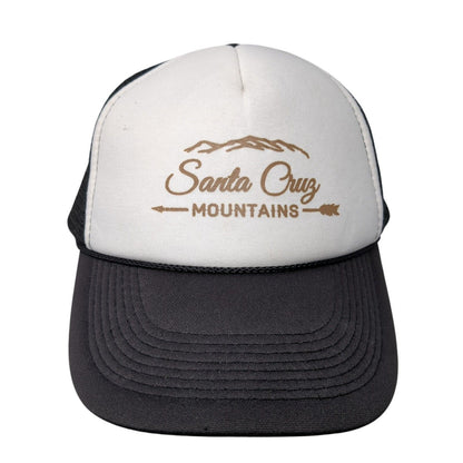 Santa Cruz Mountains Snapback Rope Trucker Hat Black One Size Mesh Back