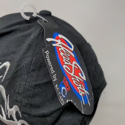 Neptune Strapback Hat Black OSFM Adjustable Embroidered W/Tags KC Caps