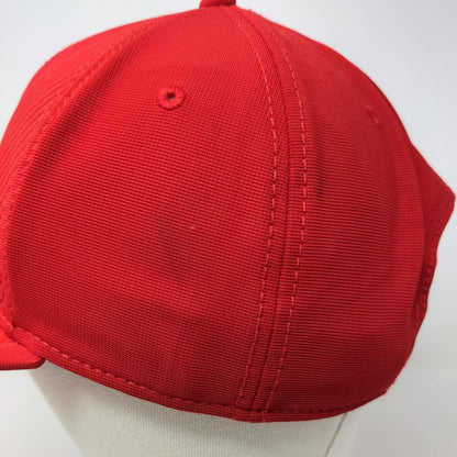 Admiral Men's Snapback Hat Red Size 7 1/4 W/Sticker Polyester Cotton Blend