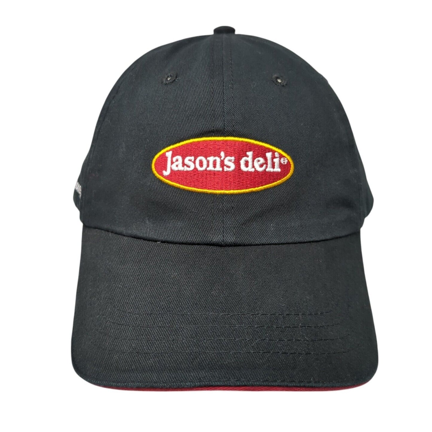 Jason's Deli Strapback Hat Black One Size Solid Adjustable Embroidered