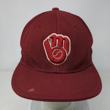 Milwaukee Brewers Fitted Hat Red Size 7 1/4 MLB 1Pro Top Cap Embroidered Logo