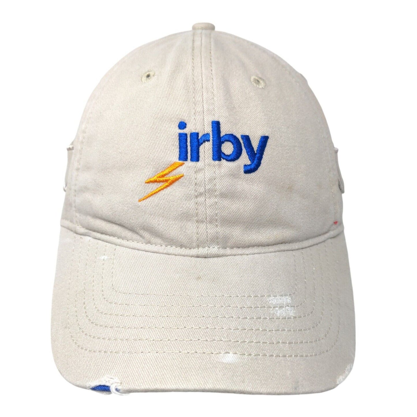 Irby Strapback Hat Tan One Size Adjustable Embroidered Distressed Geiger