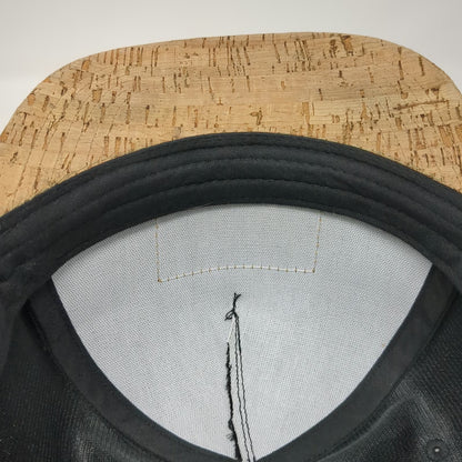 San Diego Cork Hat Co 5 Panel Black Beige One Size Cork Brim American Flag Hat