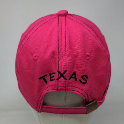 Texas Slideback Hat Pink One Size Adjustable Embroidered Vented Holes Sports Cap