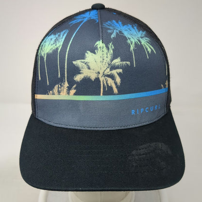 Rip Curl Trucker Hat Black Blue Green One Size Palm Trees Mesh Snapback Surf