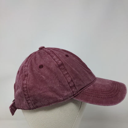 Nope Slideback Hat Red Burgundy Adjustable Embroidered 6 Panel Cotton
