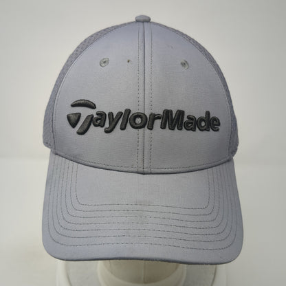 TaylorMade Fitted Baseball Cap Gray XL A-Flex Lightweight Embroidered 6 Panel