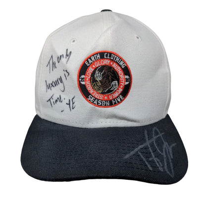 New Era Earth Clothing Season Five Snapback Hat White Autographed Signed OSFM