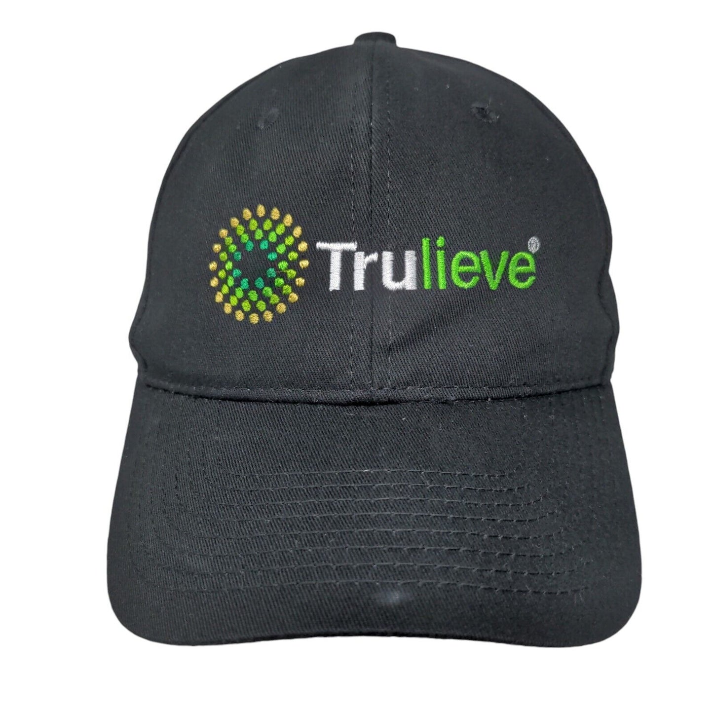 Trulieve Strapback Hat Black Adult Embroidered 6 Panel Outdoor Cap