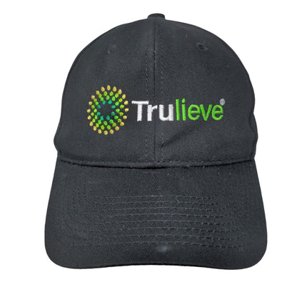 Trulieve Strapback Hat Black Adult Embroidered 6 Panel Outdoor Cap
