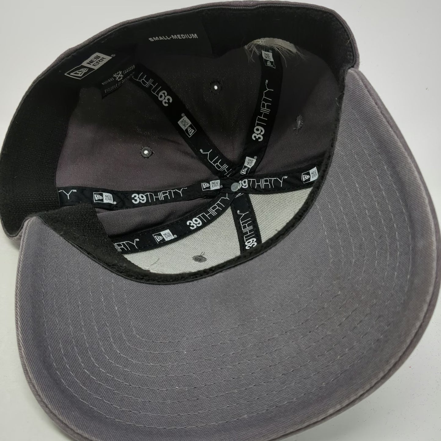 New Era Baseball Cap Gray M Amalgamated Sugar White Satin Stretch Fit Hat