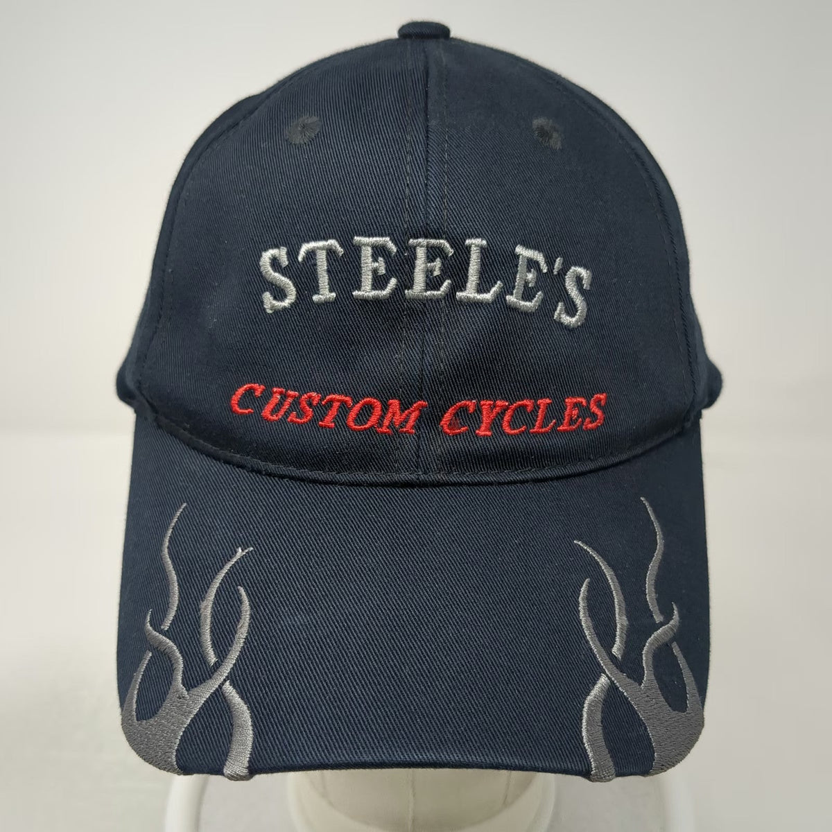 Port Authority Baseball Cap Black One Size Steele's Custom Cycles Flames Hat
