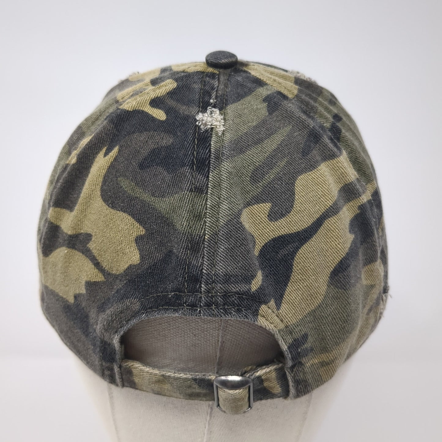 David And Young Baseball Cap Multicolor OS Adjustable Distressed Camouflage
