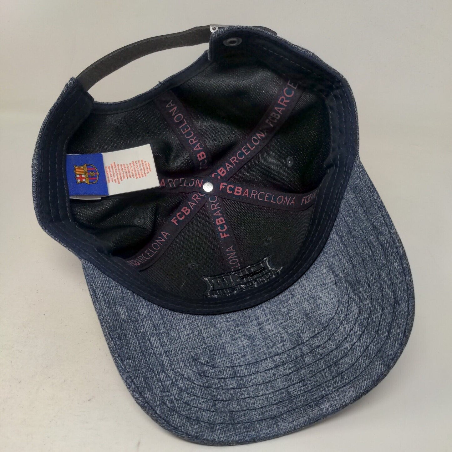 FC Barcelona Men's Slideback Hat Blue Size L/XL Embroidered Logo Barca