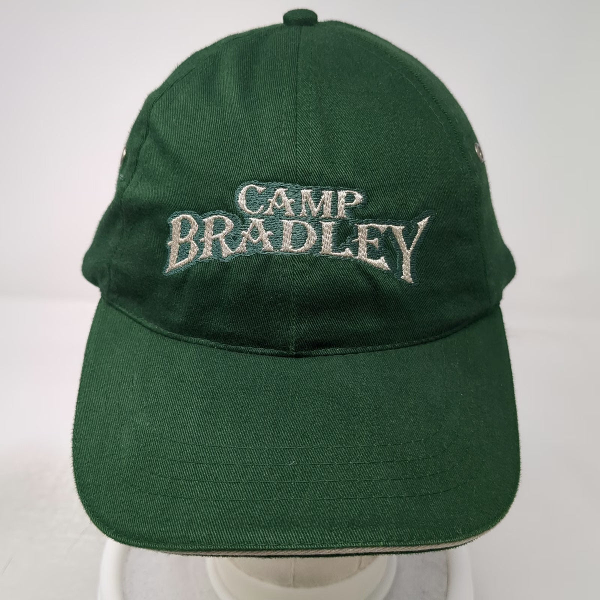 KC Caps Headshot Baseball Cap Green Silver One Size Slideback Camp Bradley Hat