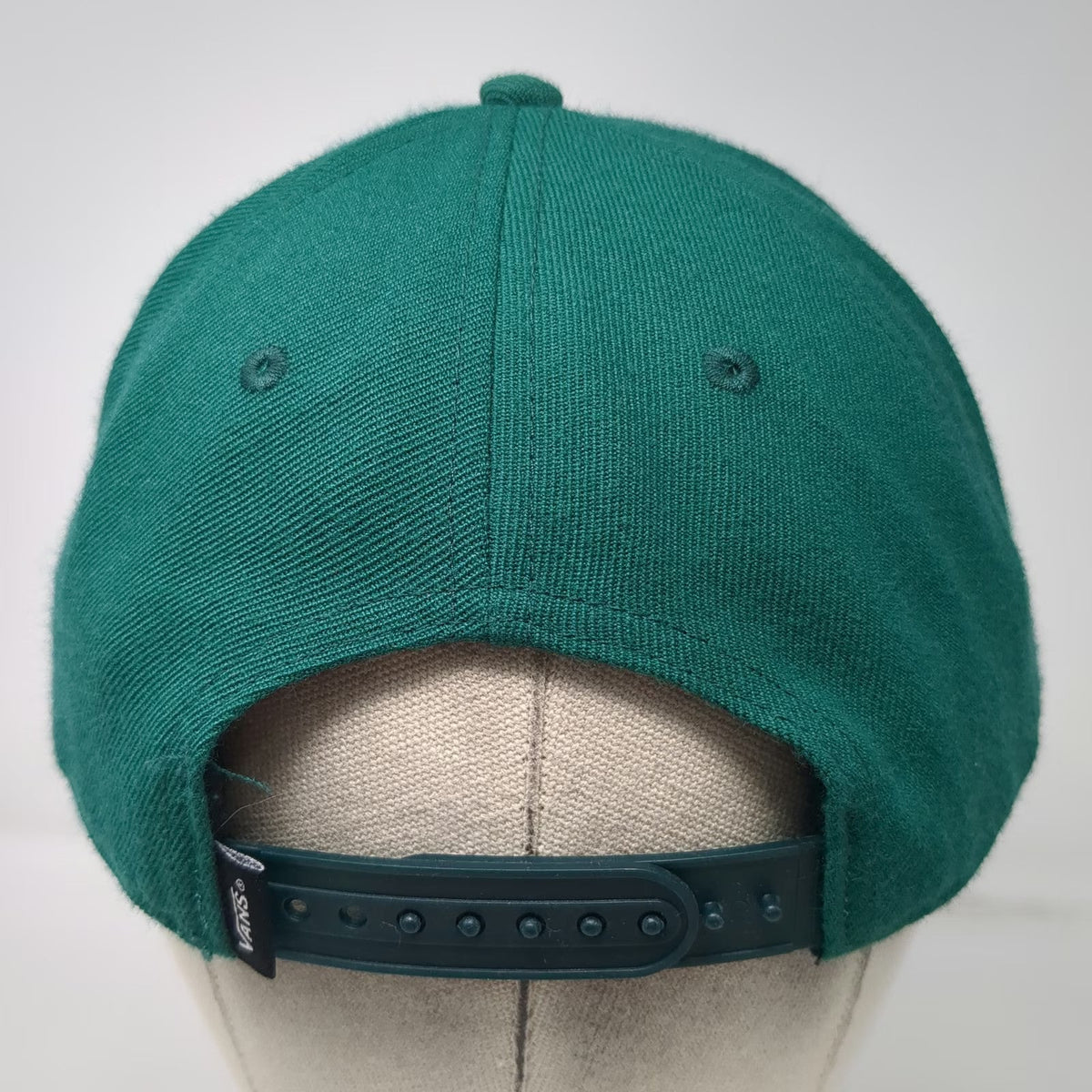 Vans 5 Panel Green Hat One Size Snapback Embroidered Logo Acrylic Wool Blend