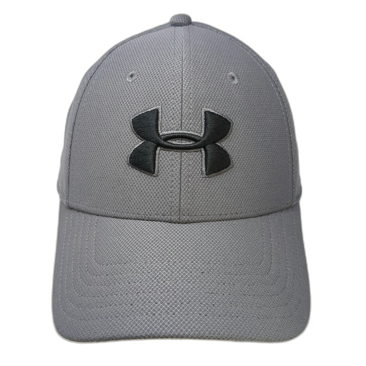 Under Armour Baseball Cap Gray XL Blitzing Stretch Fit Curved Bill Logo Hat