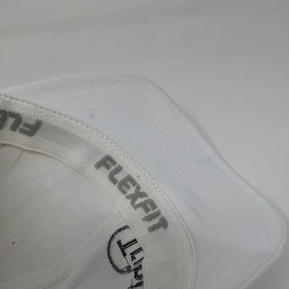 Trinity Solar Fitted Hat White L/XL Breathable Mesh Flexfit 6 Panel Yupoong