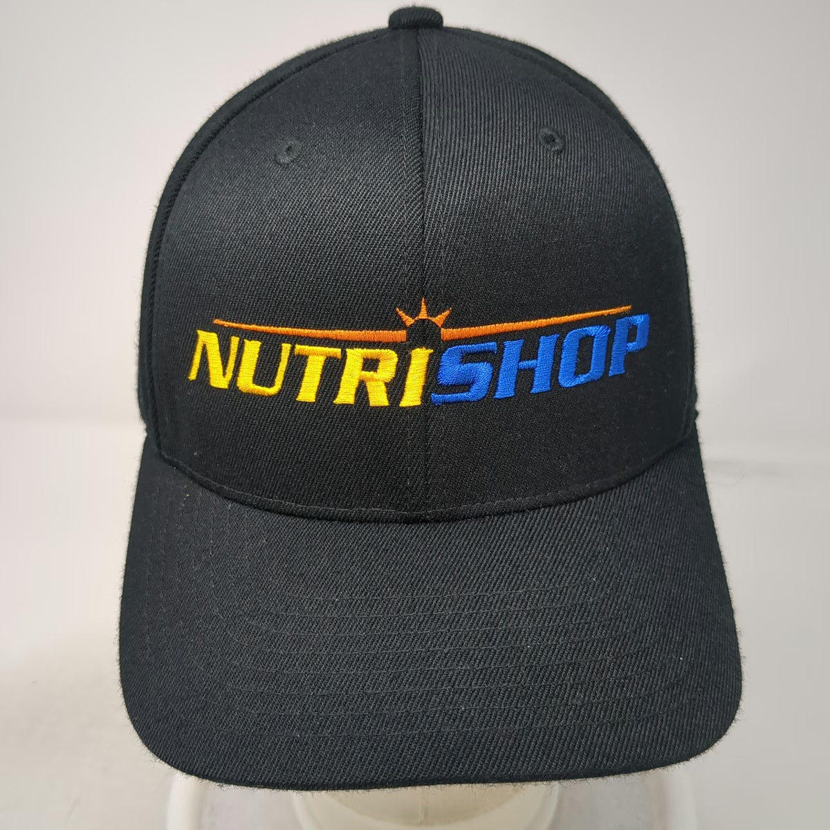 Yupoong Nutrishop Baseball Cap Black XL Blue Orange Yellow Embroidered Brim Hat