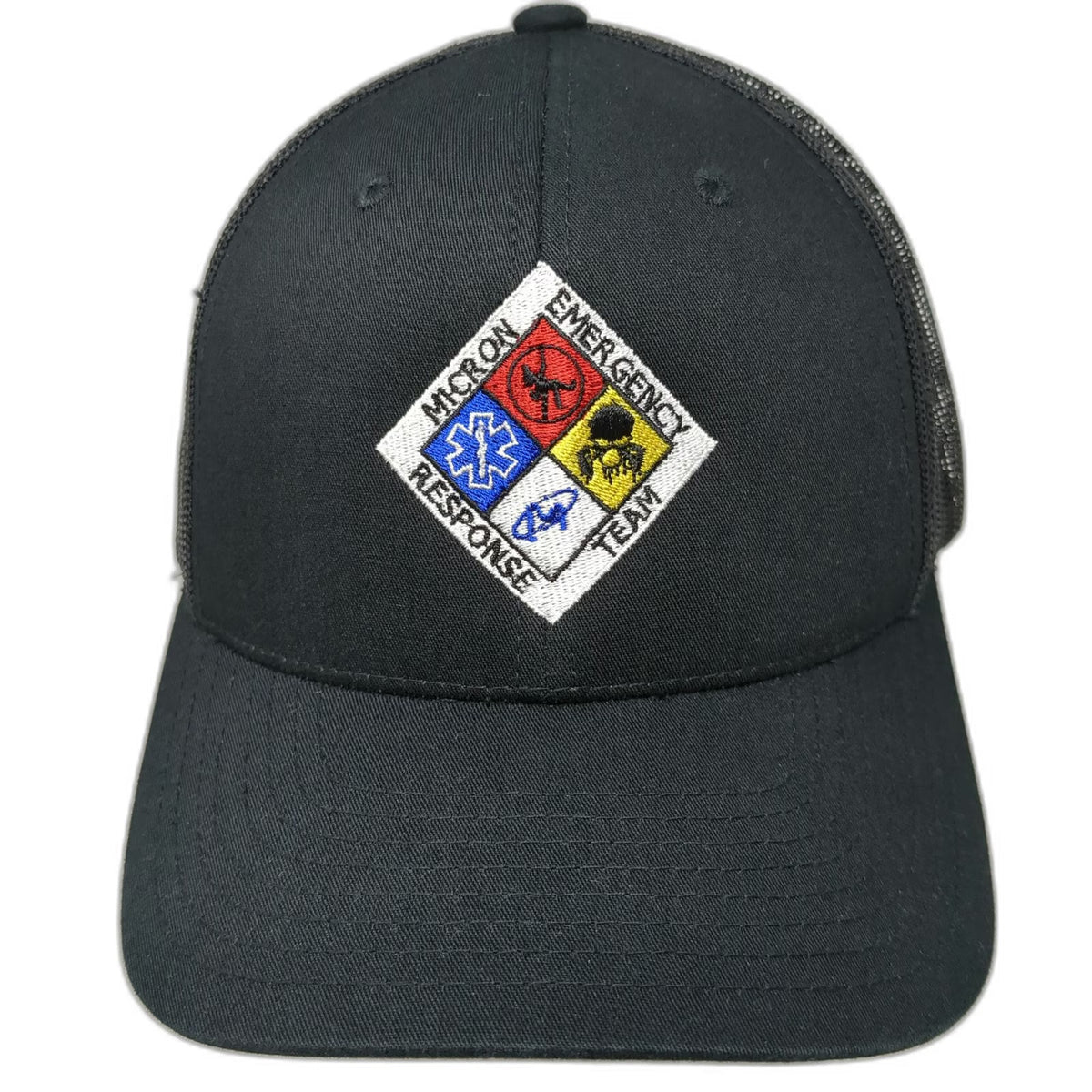 Yupoong Trucker Hat Black One Size Micron Emergency Response Team Mesh Back