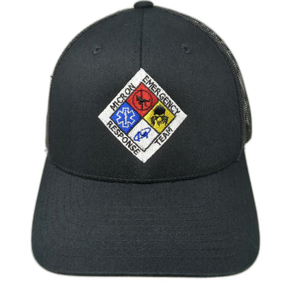 Yupoong Trucker Hat Black One Size Micron Emergency Response Team Mesh Back