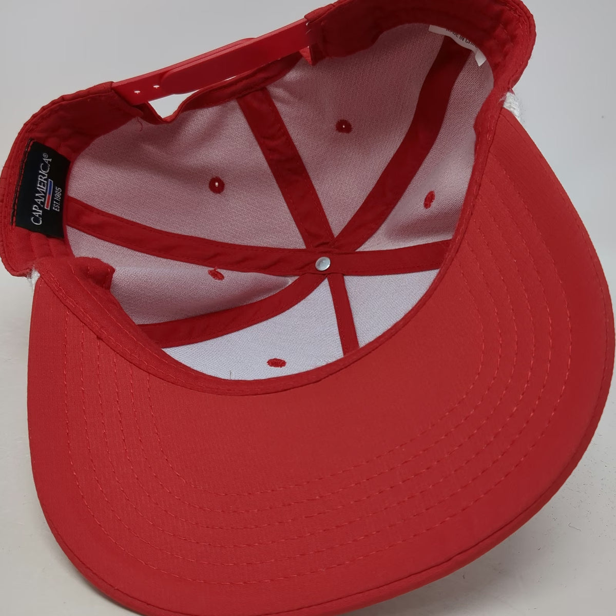 Cap America 5 Panel Red Hat OSFM Rope Brim SRA Mountain Logo Snapback Polyester