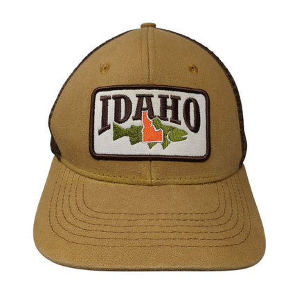 Idaho Snapback Trucker Hat Brown OS Adjustable Mesh Back Arcadian Outfitters