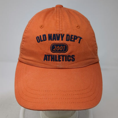 Old Navy Baseball Cap Orange M Athletics Dep't 2001 Cotton Slideback Hat Logo