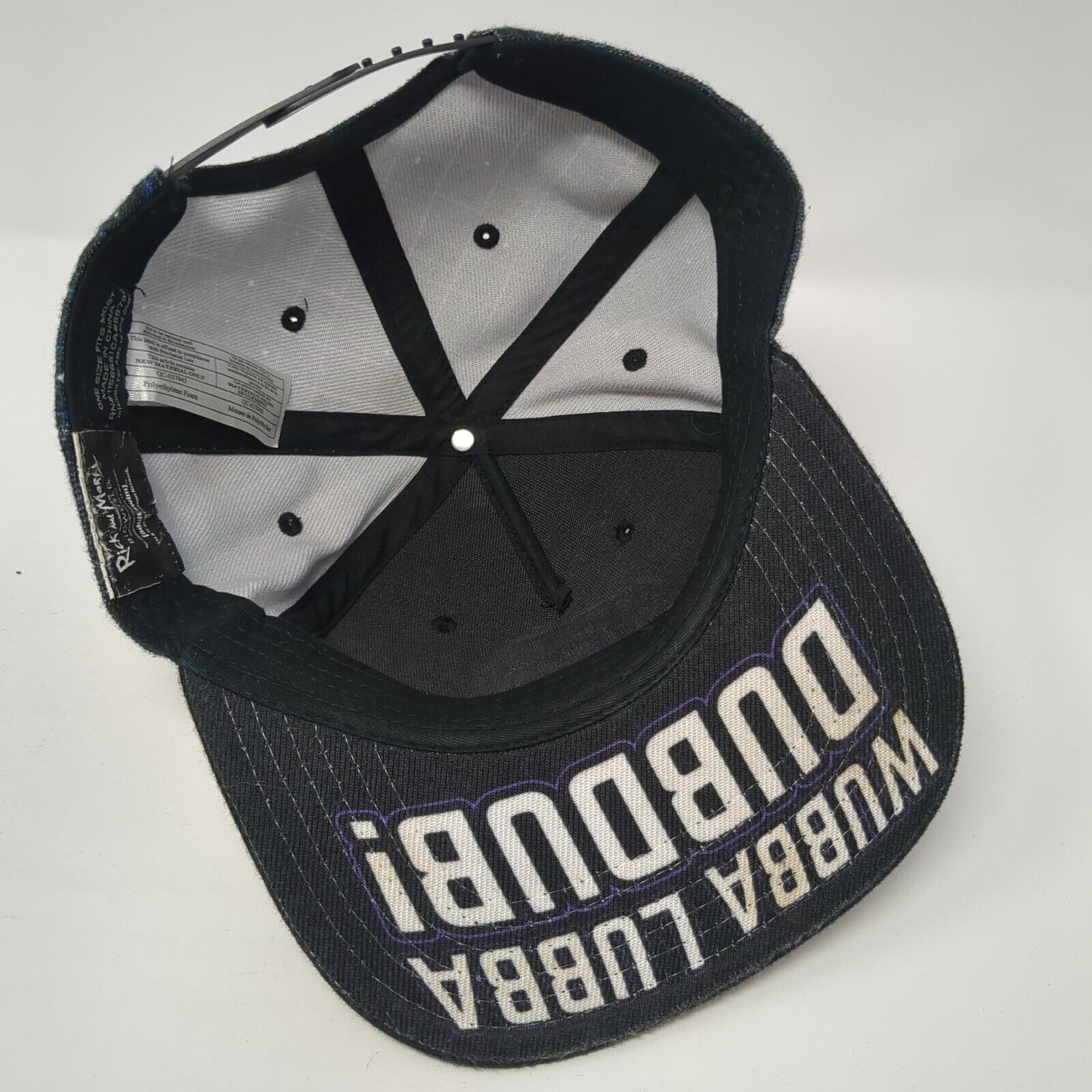 Rick And Morty Snapback Hat Black One Size Check Wubba Lubba Dubdub