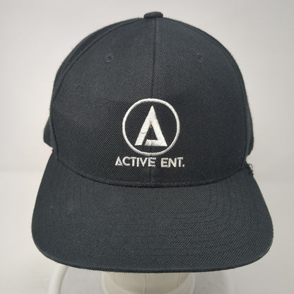 Active Ent. Snapback Hat Black One Size Adjustable Embroidered Classics Yupoong
