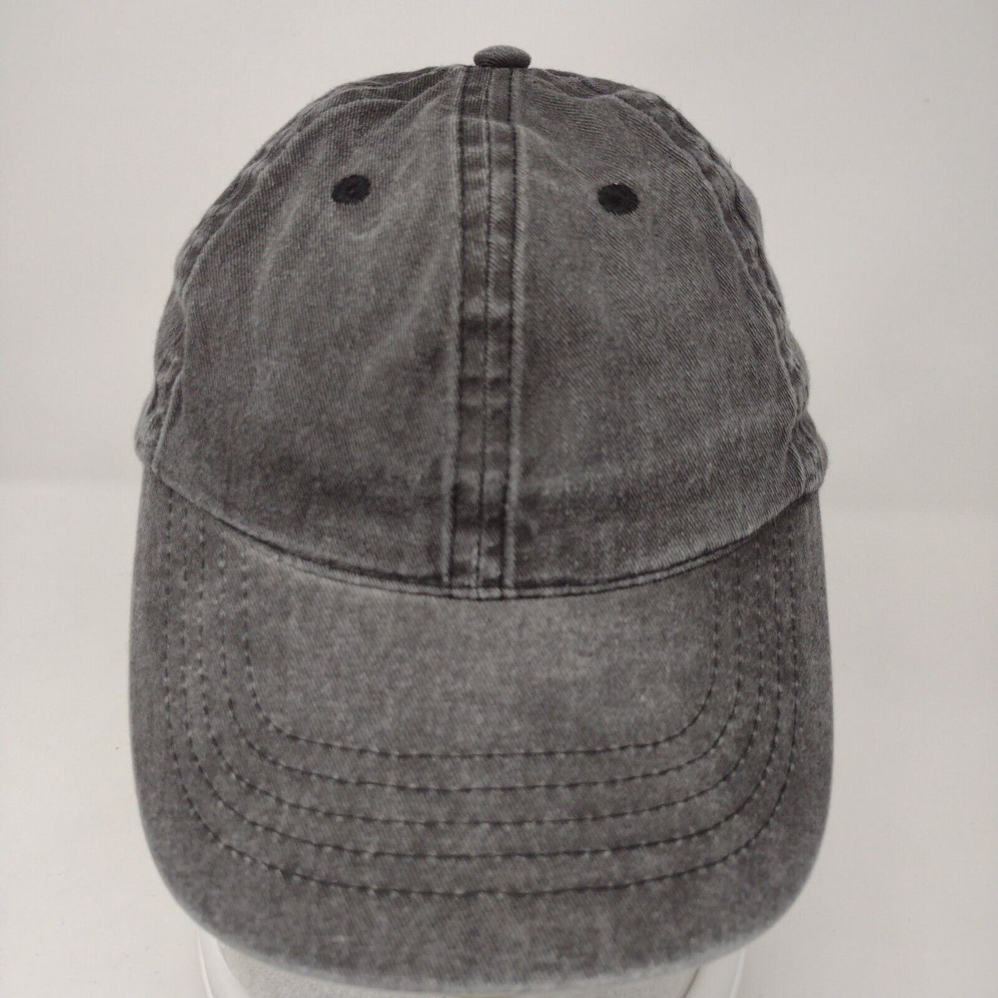 Unbranded Strapback Hat Gray OSFM Adjustable Vented Holes 6 Panel Blank