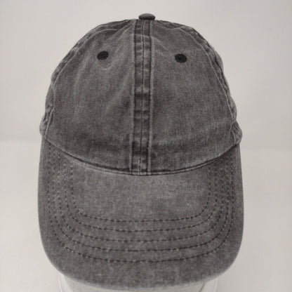 Unbranded Strapback Hat Gray OSFM Adjustable Vented Holes 6 Panel Blank