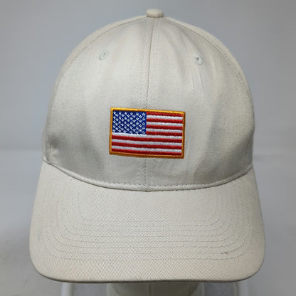 Beige Baseball Cap One Size United We Stand American Flag Patch Cotton Hat Slide