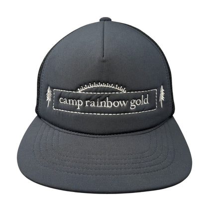Camp Rainbow Gold Strapback Trucker Hat Gray OS Adjustable 110 Flexfit Mesh Back