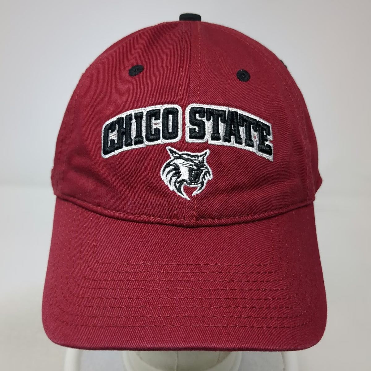 The Game Baseball Cap Red Black White OSFM Chico State Wildcats Hat Slideback