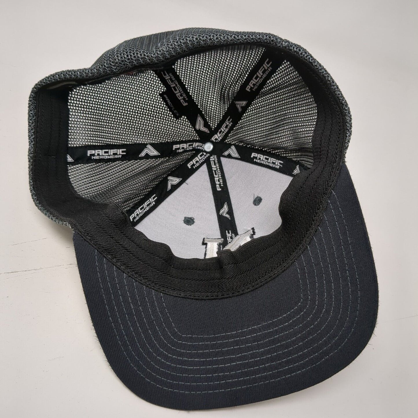 Letter N Fitted Trucker Hat Gray 7 3/8-8 Mesh Back 6 Panel Pacific Headwear