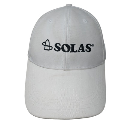 Solas Slideback Baseball Cap White One Size Adjustable Embroidered 6 Panel