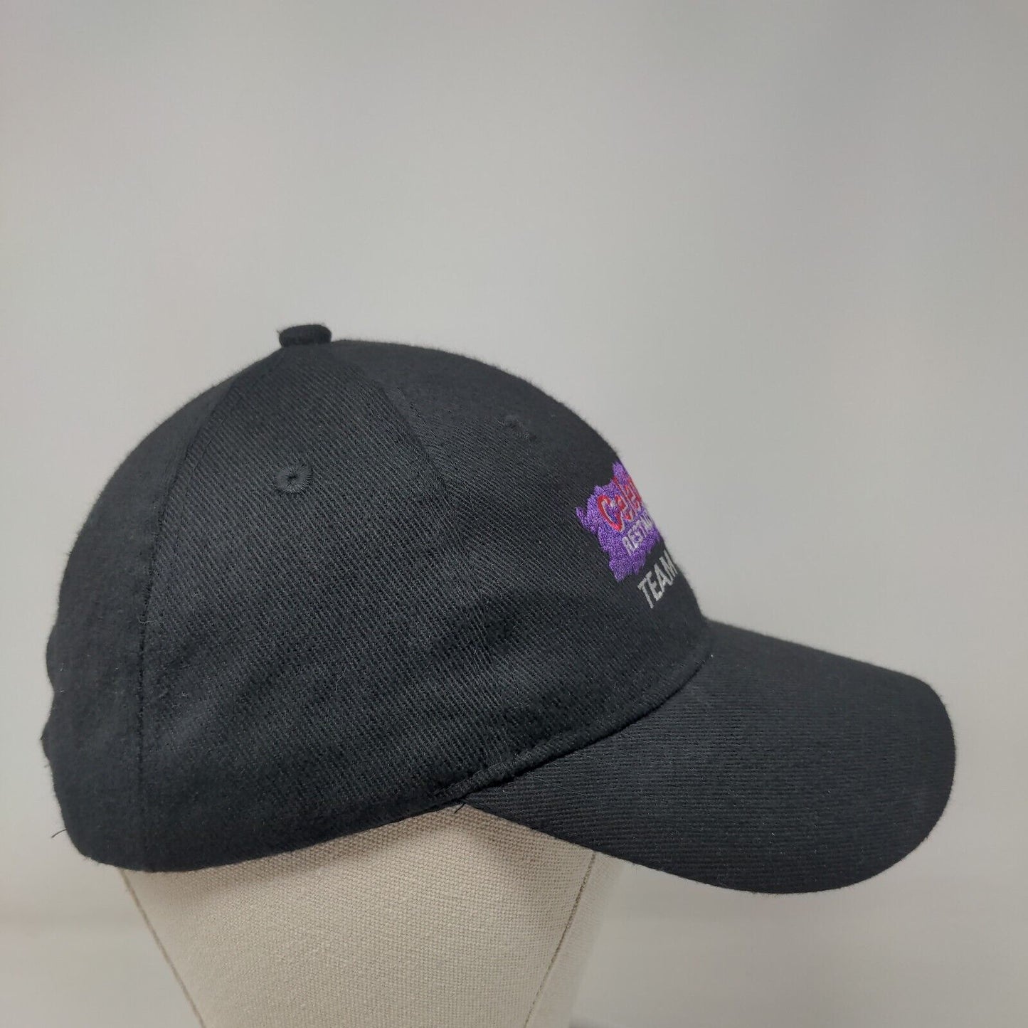 Celebration Restaurant Group Team Trainer Strapback Hat Black OS Embroidered