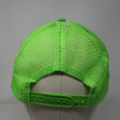Stitch Snapback Trucker Hat Green One Size Adjustable Embroidered Mesh Back