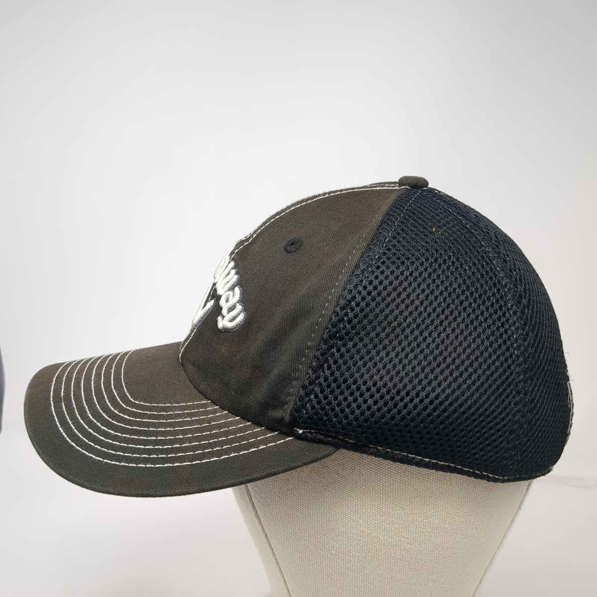 Callaway Baseball Cap Black One Size Mesh Back Embroidered Logo Golf Curved Hat