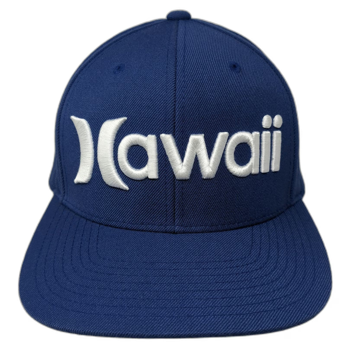 Hurley Snapback Hat Blue One Size Hawaii Embroidery Island Map Print Flat Brim
