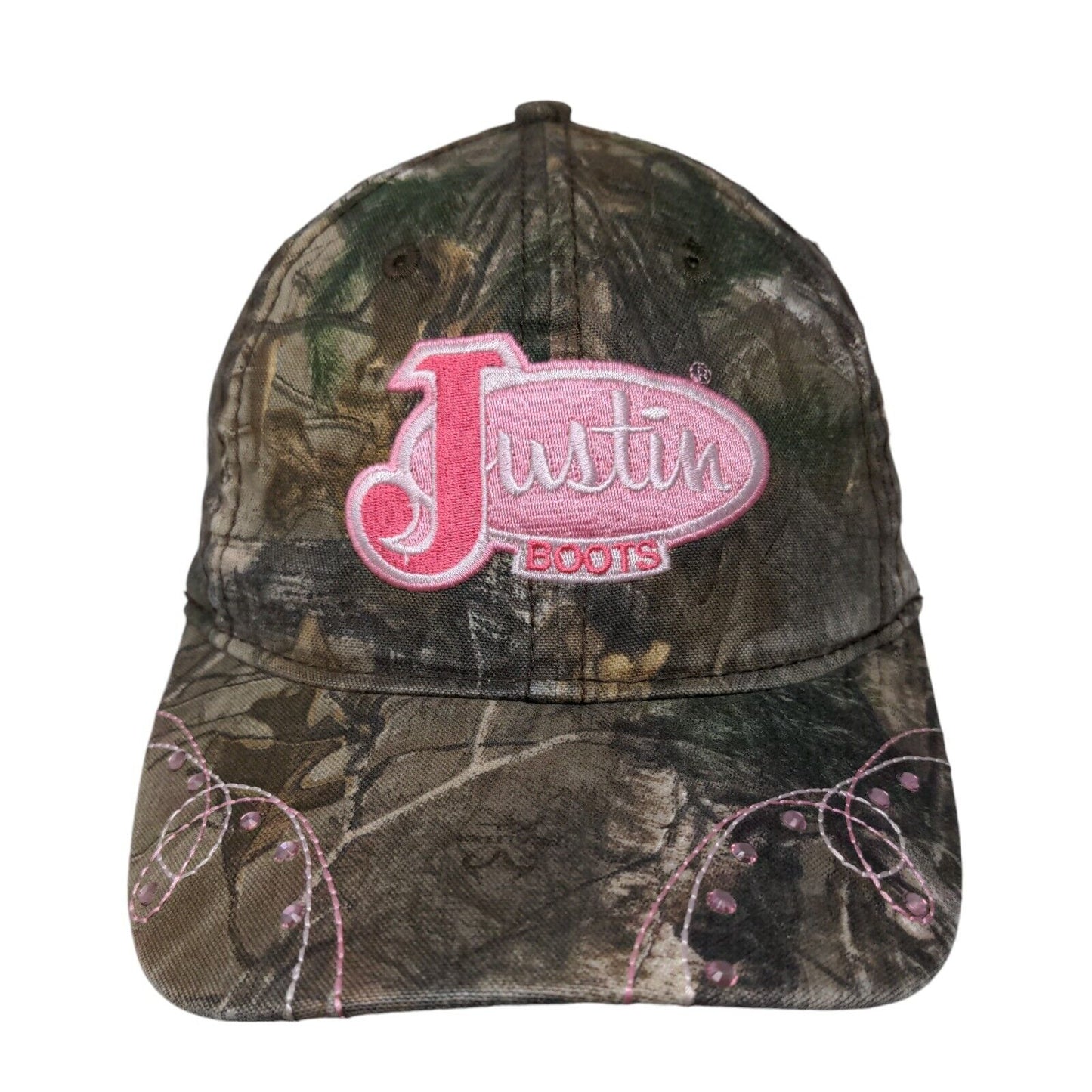 Justin Boots Strapback Hat Camouflage OSFA Rhinestone Paramount