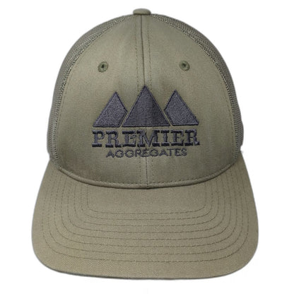 Richardson 115 Trucker Hat Green L Premier Aggregates Mesh Back Snapback