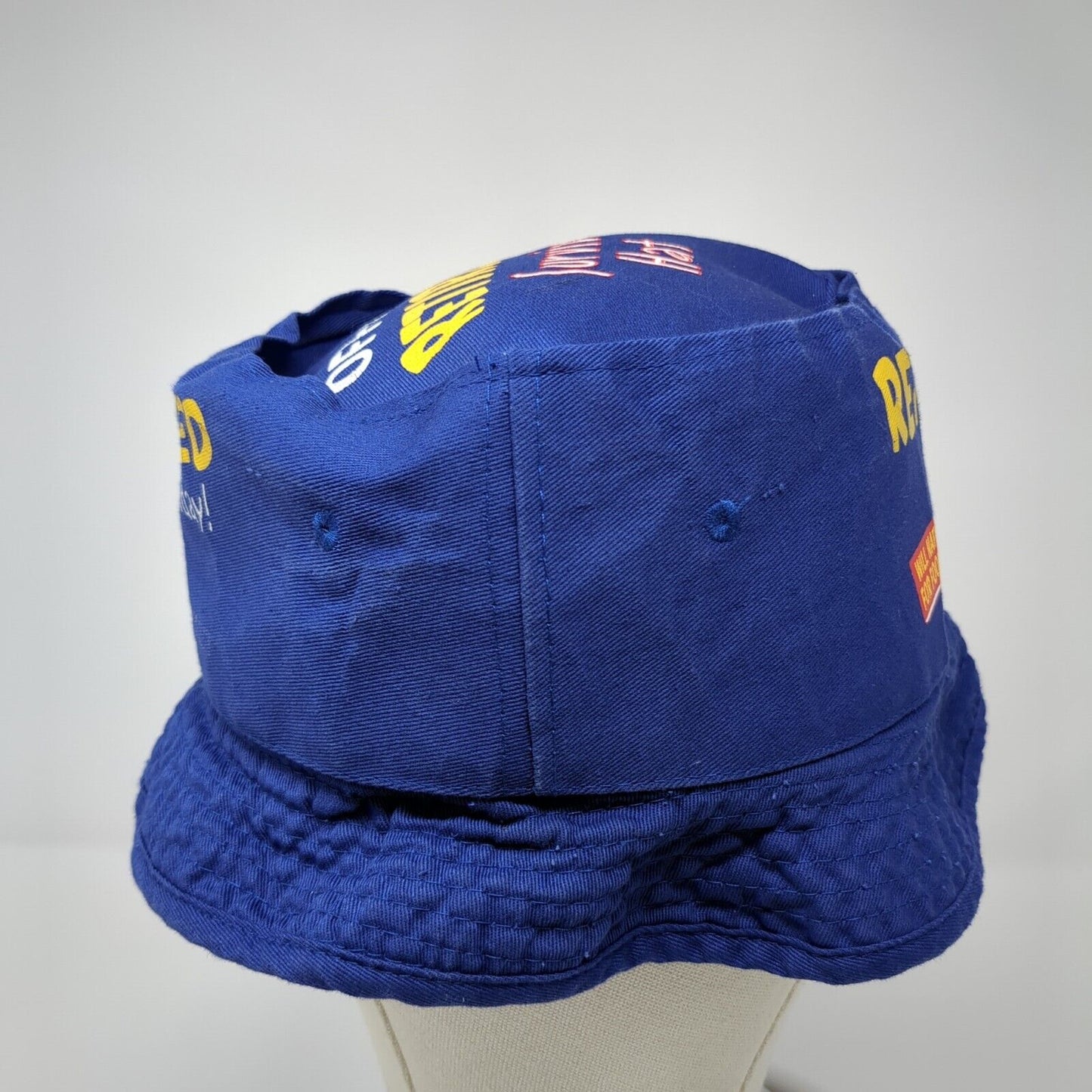 Retirement Survival Bucket Hat Blue One Size Solid No Work No Worries