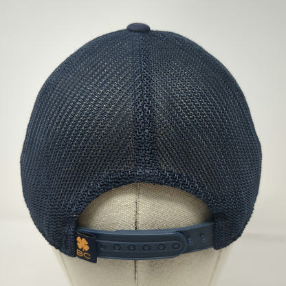 Black Clover Trucker Hat Blue One Size Live Lucky Mesh Snapback Mountains Patch