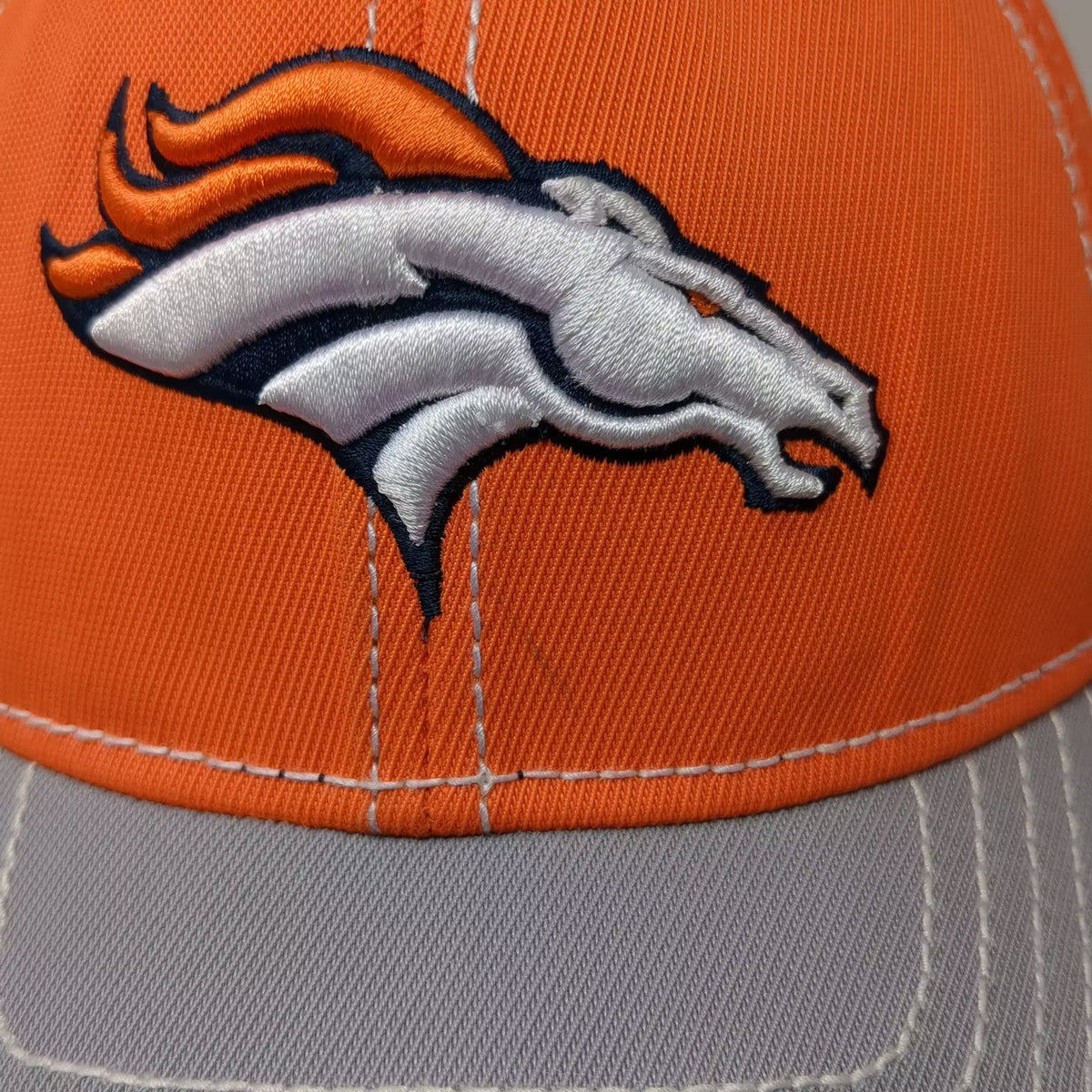 Reebok Denver Broncos NFL Cap Orange Gray One Size Embroidered Logo Stretch Fit