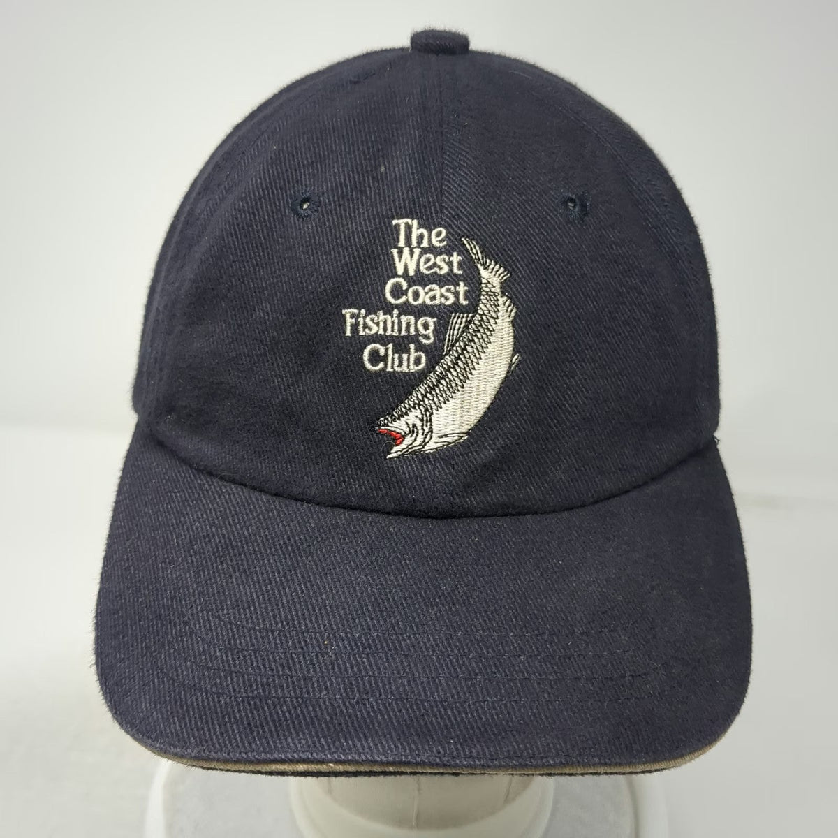 KP Baseball Cap Blue One Size Leather Strap Fishing Club Clubhouse Member Hat